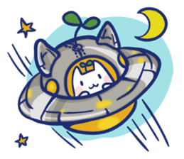 Space cat Kabu sticker #2754286