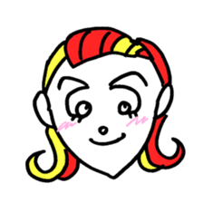 smile hair faces 100 sticker #2754461