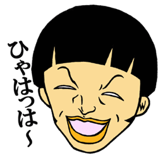 Men of the bobbet hair head sticker #2757141