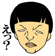 Men of the bobbet hair head sticker #2757157