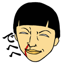 Men of the bobbet hair head sticker #2757159