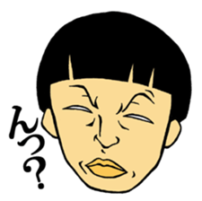 Men of the bobbet hair head sticker #2757174