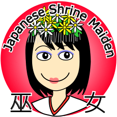 Japanese shrine meiden Mirai-chan