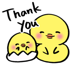 A chick and writing brush letter sticker #2761931