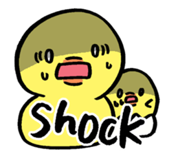 A chick and writing brush letter sticker #2761932