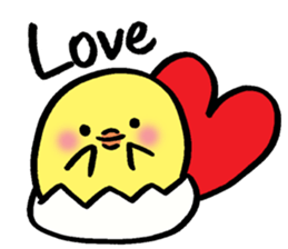 A chick and writing brush letter sticker #2761935