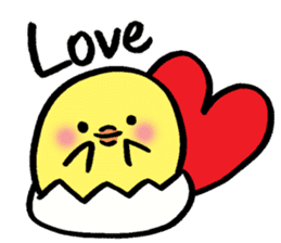 A chick and writing brush letter sticker #2761935