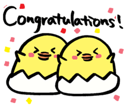 A chick and writing brush letter sticker #2761938