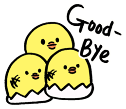 A chick and writing brush letter sticker #2761939