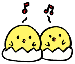 A chick and writing brush letter sticker #2761944