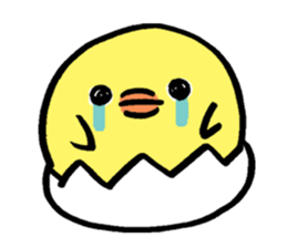 A chick and writing brush letter sticker #2761947