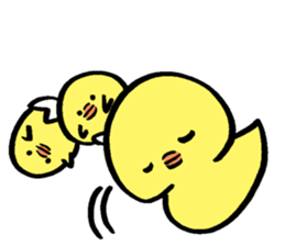 A chick and writing brush letter sticker #2761948