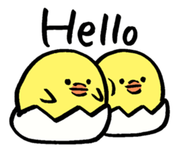 A chick and writing brush letter sticker #2761949