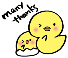 A chick and writing brush letter sticker #2761951