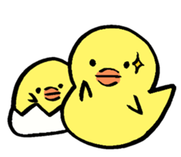 A chick and writing brush letter sticker #2761954