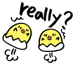 A chick and writing brush letter sticker #2761956