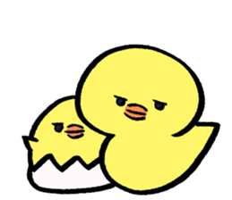 A chick and writing brush letter sticker #2761959