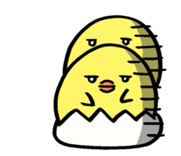 A chick and writing brush letter sticker #2761962