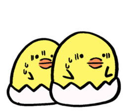 A chick and writing brush letter sticker #2761963