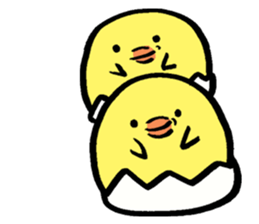 A chick and writing brush letter sticker #2761964