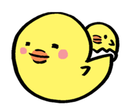 A chick and writing brush letter sticker #2761965