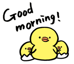 A chick and writing brush letter sticker #2761966