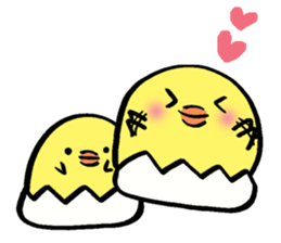 A chick and writing brush letter sticker #2761969