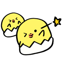 A chick and writing brush letter sticker #2761970