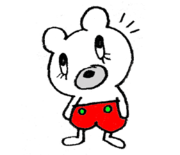 The bear which is wearing red trousers sticker #2762714