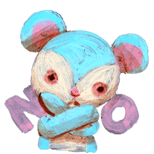 pink bunny&blue bear sticker #2764428