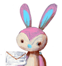 pink bunny&blue bear sticker #2764431