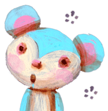 pink bunny&blue bear sticker #2764434