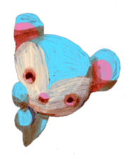 pink bunny&blue bear sticker #2764436