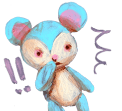 pink bunny&blue bear sticker #2764437