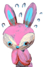 pink bunny&blue bear sticker #2764438