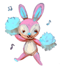 pink bunny&blue bear sticker #2764439