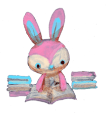 pink bunny&blue bear sticker #2764442
