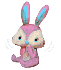 pink bunny&blue bear sticker #2764444