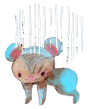pink bunny&blue bear sticker #2764445