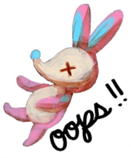 pink bunny&blue bear sticker #2764446