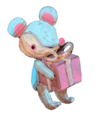pink bunny&blue bear sticker #2764447
