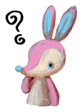 pink bunny&blue bear sticker #2764448