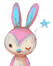 pink bunny&blue bear sticker #2764449