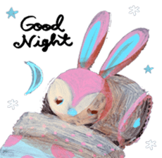 pink bunny&blue bear sticker #2764451
