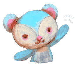 pink bunny&blue bear sticker #2764452