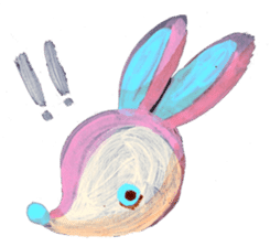 pink bunny&blue bear sticker #2764453