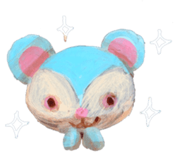 pink bunny&blue bear sticker #2764454