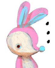 pink bunny&blue bear sticker #2764455