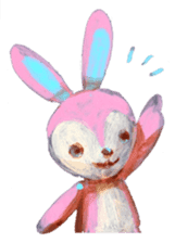 pink bunny&blue bear sticker #2764464