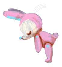 pink bunny&blue bear sticker #2764465